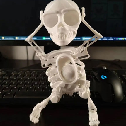 3D Dancing Skeleton Toy, Clockwork Spring Self-Moving Swinging Bobblehead