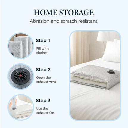 6x Cordless Travel Vacuum Bag Set with Rechargeable Pump Bedding Clothing