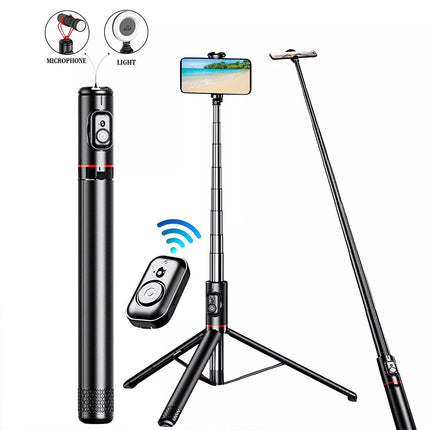 72" Selfie Stick Tripod 360 Rotation Remote Cold Shoe Mount Phone Stand