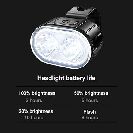 2PCS Super Bright Bicycle LED Light Set Front Rear Waterproof Bike Lamp