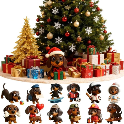 Dachshund Advent Calendar 24-Day Xmas Countdown Acrylic Tree Ornament
