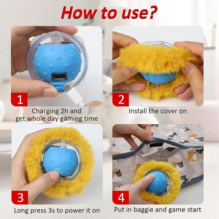 Interactive Cat Toy Chirping Hide Seek Catching Game Ball Smart