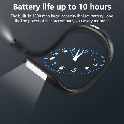2000mAh USB Rechargeable LED Neck Reading Light, Hands-Free Bed Lamp