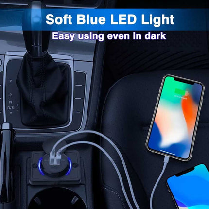 Dual QC3.0 USB Car Fast Charger 3.1A 12/24V Socket Outlet for Caravan RV