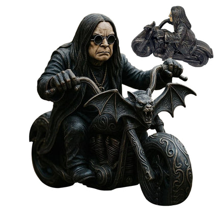 Retro Motorcycle Rider Statue Ozzy Figurine Desk Fan Decor