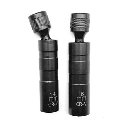 2X Magnetic Thin Wall Swivel Spark Plug Socket Removal Tool 12Pt 14mm+16mm