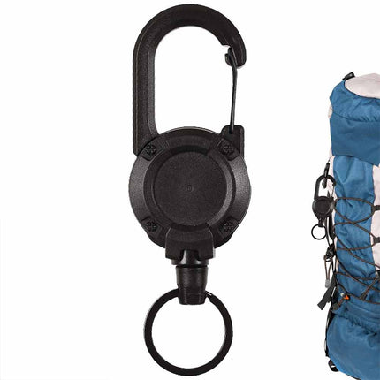 Retractable Badge Holder Keychain Heavy Duty Portable Climbing Equipment