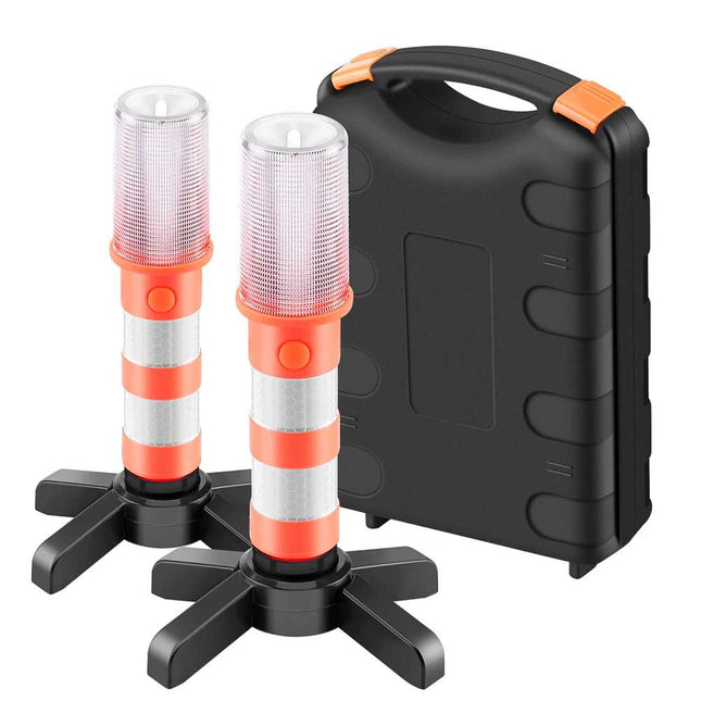 2PCS LED Car Emergency Warning Light, Roadside Safety Flash Flare Strobe