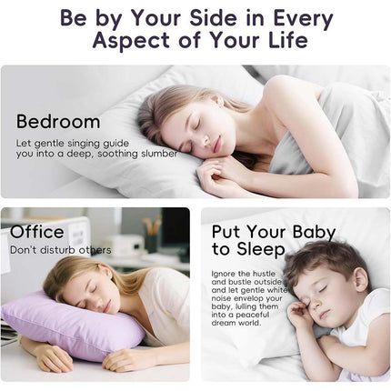 Bone Conduction Sleep Speaker with Timer, Remote & White Noise for Pillow