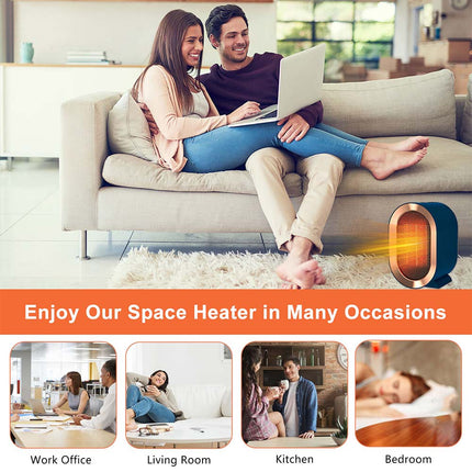 1200W PTC Ceramic Mini Heater 2 Speed Adjustable Portable Office Home