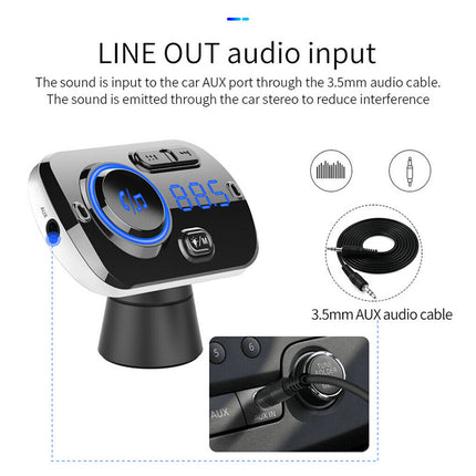 Handsfree Bluetooth 5.0 FM Car Radio MP3 Player USB Charger Adapter