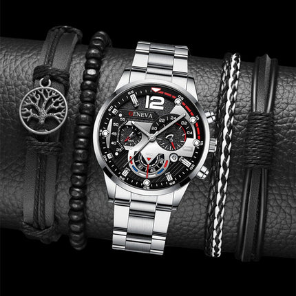 Men's Stainless Steel Watch Business Fashion with FREE Gift Bracelet