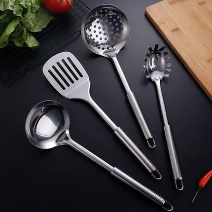 10PCS Stainless Steel Cookware Set with Utensils & Serving Spoons