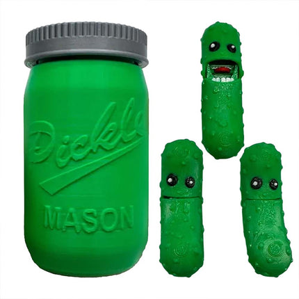 3D Printed Pickles in Mason Jar, Fun Gift for Everyone