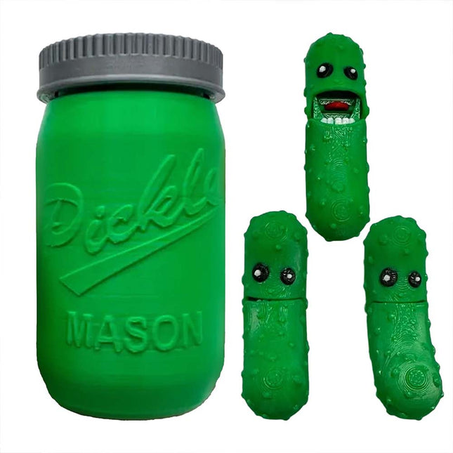 3D Printed Pickles in Mason Jar, Fun Gift for Everyone