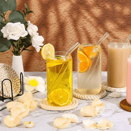 8pcs Non-Woven Heat Resistant Cup Coasters Set with Iron Frame, Non-Slip Drink Mat