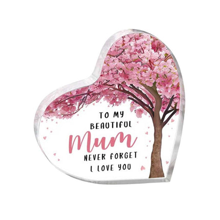 Love Heart Acrylic Decor Gift for Mom, Mother's Day Gift 10x10cm