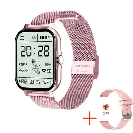Bluetooth Smart Watch Pink Heart Rate Monitor for iPhone Android Men Women