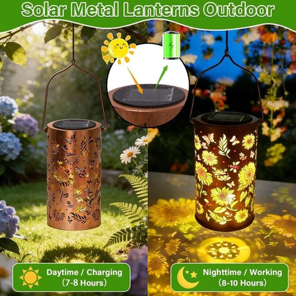 Solar Sunflower Lantern Outdoor Waterproof Hanging Garden Yard Patio Light