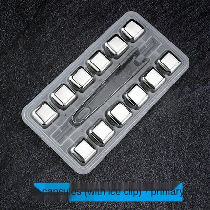 Reusable Stainless Steel Ice Cubes for Whiskey, Chilling Stones with Tong
