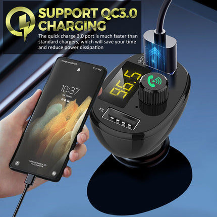 Bluetooth 5.0 FM Transmitter Car Kit Wireless Dual USB Charger MP3 Player