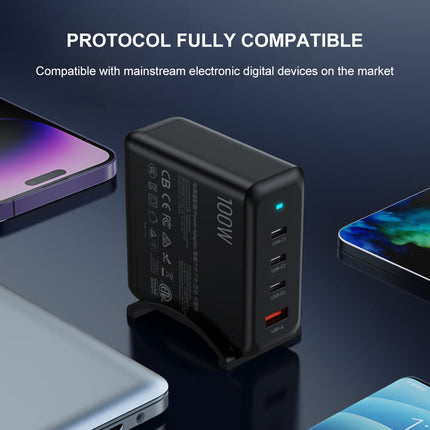 100W GaN Charger 4-Ports Super Fast USB Adapter for AU Plug