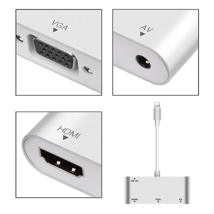 3 in 1 iPhone iPad HDMI VGA Audio Adapter for 13 12 Pro Max X XS XR