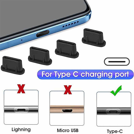 4 Pack USB C Dust Plug Silicone Charging Port Protector Cover Type C Phone