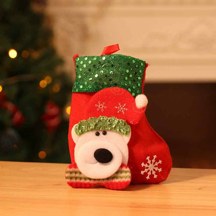 4Pcs Xmas Santa Christmas Tree Hanging Candy Bag Gift Decorations