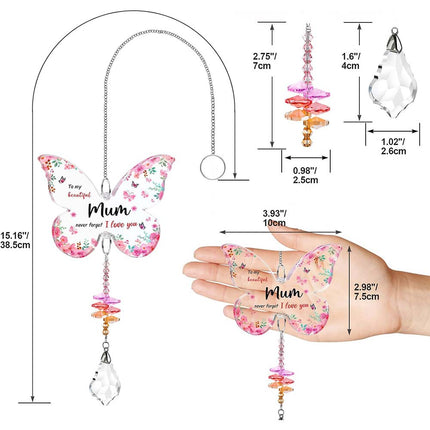 Mothers Day Unique Gift for Mum from Daughter Son, Butterfly Acrylic Suncatcher