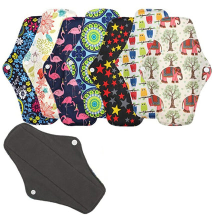 7Pcs Mixed Reusable Bamboo Cloth Eco Sanitary Towels Period Pads