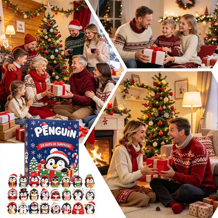 24 Days Christmas Countdown 3D Penguin Theme Animal Figure Decors