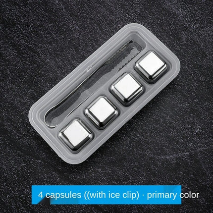 Reusable Stainless Steel Ice Cubes for Whiskey, Chilling Stones with Tong