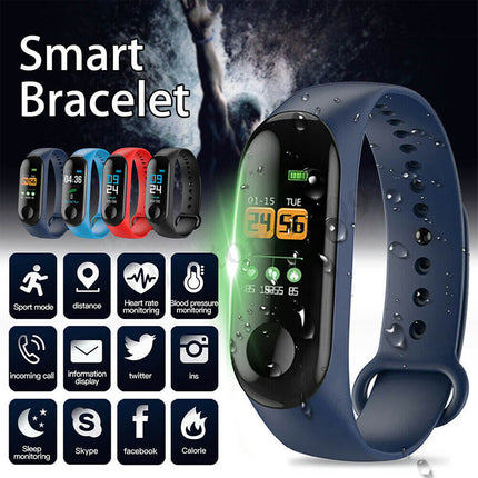 Bluetooth Activity Tracker Watch Heart Rate Monitor Smart Bracelet Pedometer