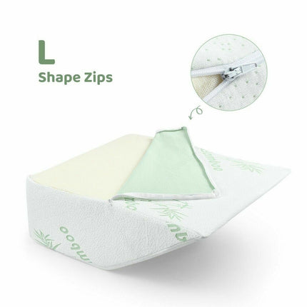 Cool Gel Memory Foam Wedge Elevation Pillow – Leg Raiser Support Cushion