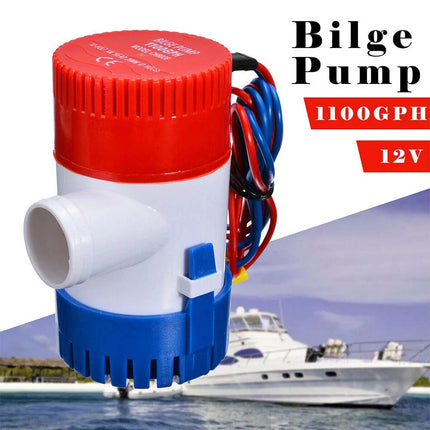 12V 1100GPH Marine Bilge Pump Electric Submersible Water Pump Boat Yacht