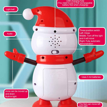 Musical Electric Snowman Dance Toy Xmas Decoration Gift for Children