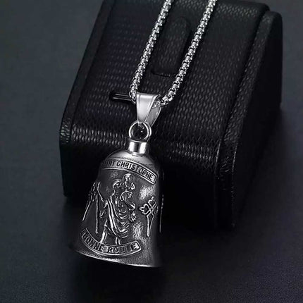 Motorcycle Guardian Bell St Christopher Stainless Steel Lucky Ride Bell