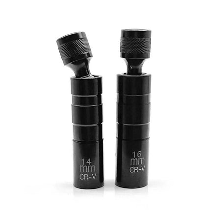 2X Magnetic Thin Wall Swivel Spark Plug Socket Removal Tool 12Pt 14mm+16mm