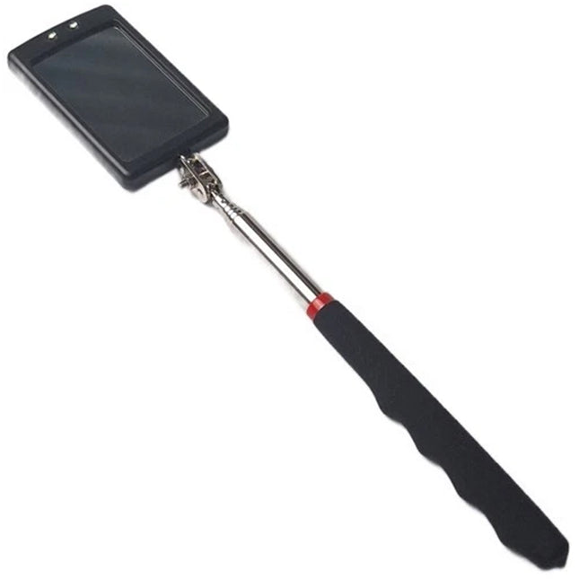Telescopic Inspection Mirror 2 LED Light 29 87cm Extendable Rotating Grip