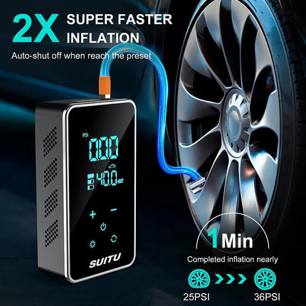 Wireless Digital Tyre Inflator Pump for Car, Portable Touch Control