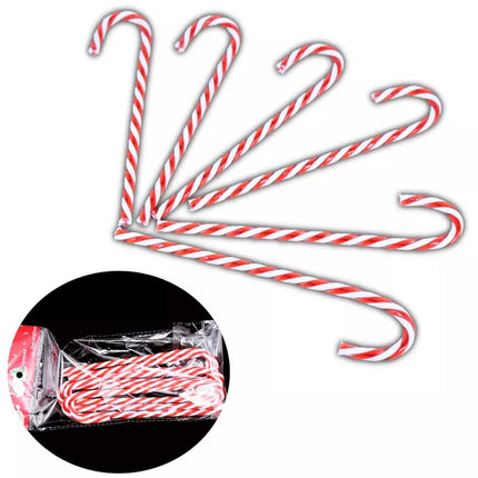 6Pcs Plastic Candy Cane Christmas Hanging Tree Ornaments Decor