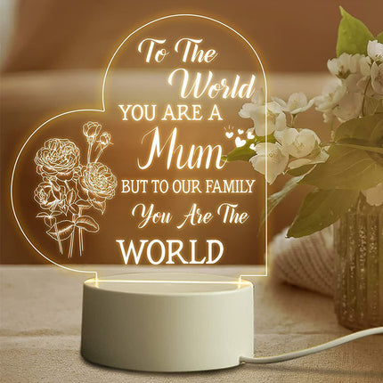 Mother's Day Night Light USB Bedside Lamp Gift for Mum Mummy