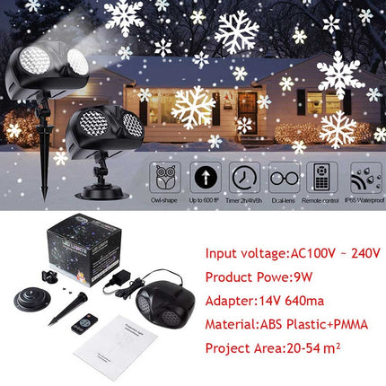 Outdoor Christmas Laser Projector LED Snowflake Lamp Xmas Party Decor NEW