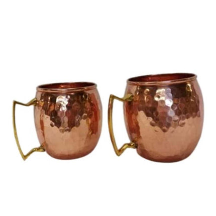 2X 60ml Copper-Plate Handcrafted Moscow Mule Mug with Brass Handle