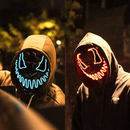 Halloween Venom Mask LED Light Up Neon Mask Scary Costume Cosplay