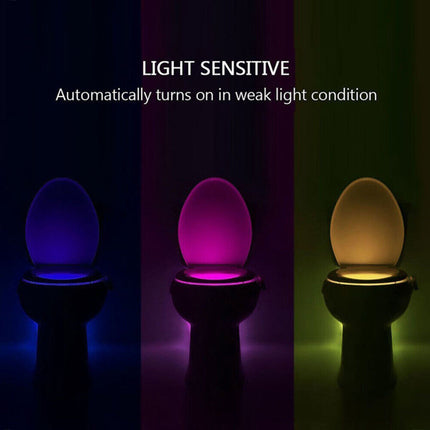 16 Color LED Toilet Night Light USB Rechargeable Waterproof Motion Sensor