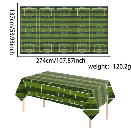 2-Pack Soccer Theme Disposable Tablecloth for Party Background Cover