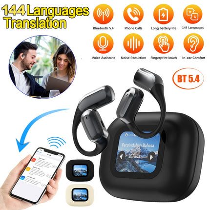 Bluetooth AI Translation Earphones, 144+ Languages Live Interpreter Earbuds