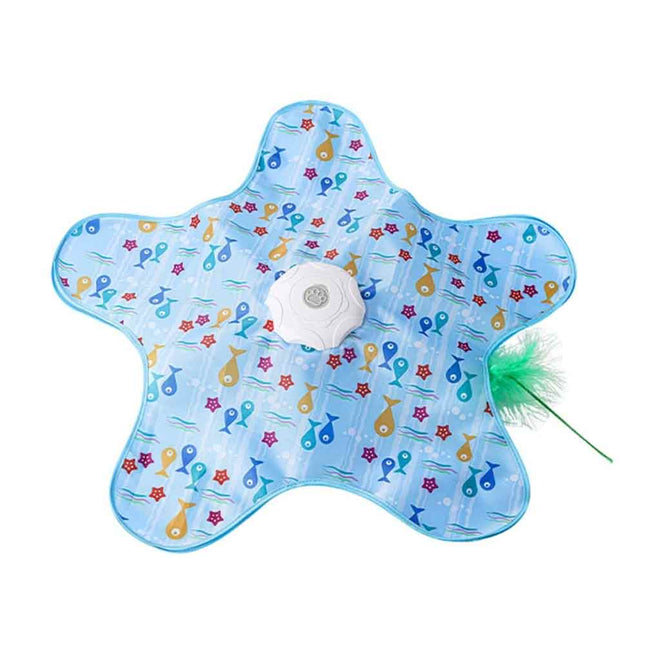 Automatic Moving Feather Cat Toy with Mouse Sounds, USB Interactive